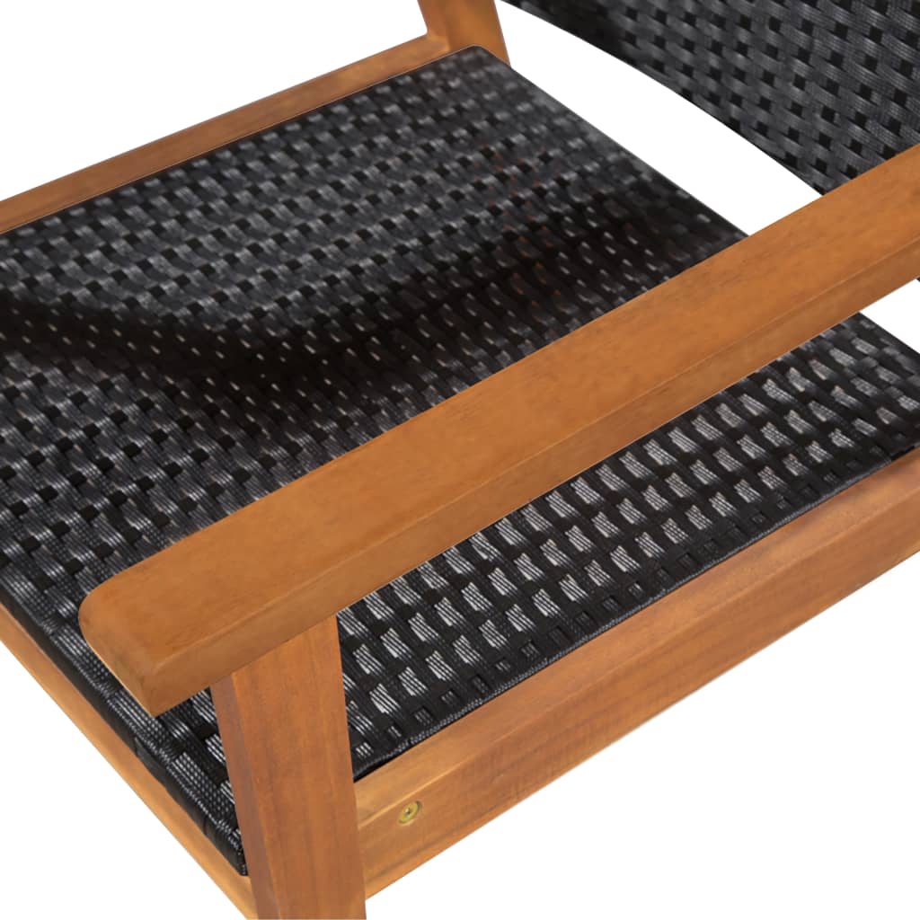 vidaXL Dining Set | Black | PE rattan | 5 Piece Set | Durable