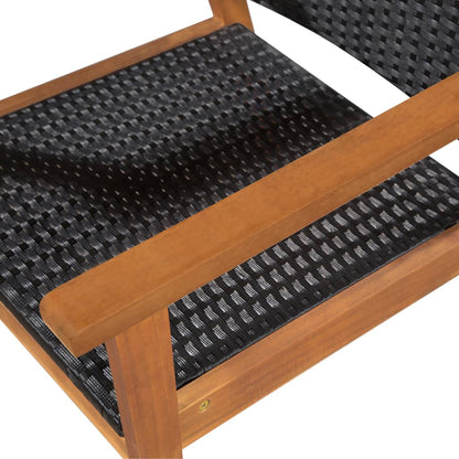 vidaXL Dining Set | Black | PE rattan | 5 Piece Set | Durable