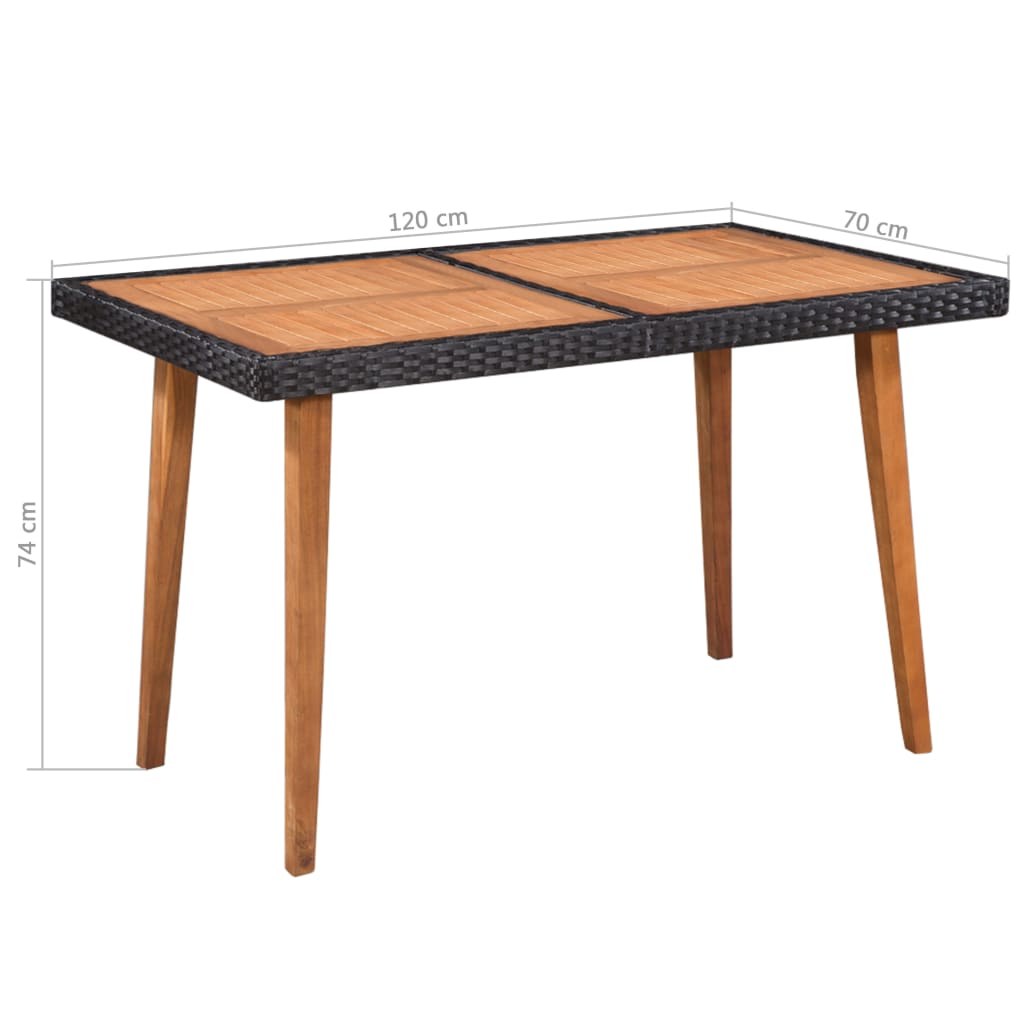 vidaXL Dining Set | Black | PE rattan | 5 Piece Set | Durable