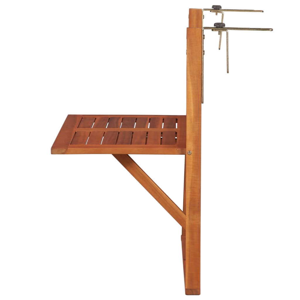 vidaXL Hanging Balcony Table 64.5x44x80 cm Solid Acacia Wood