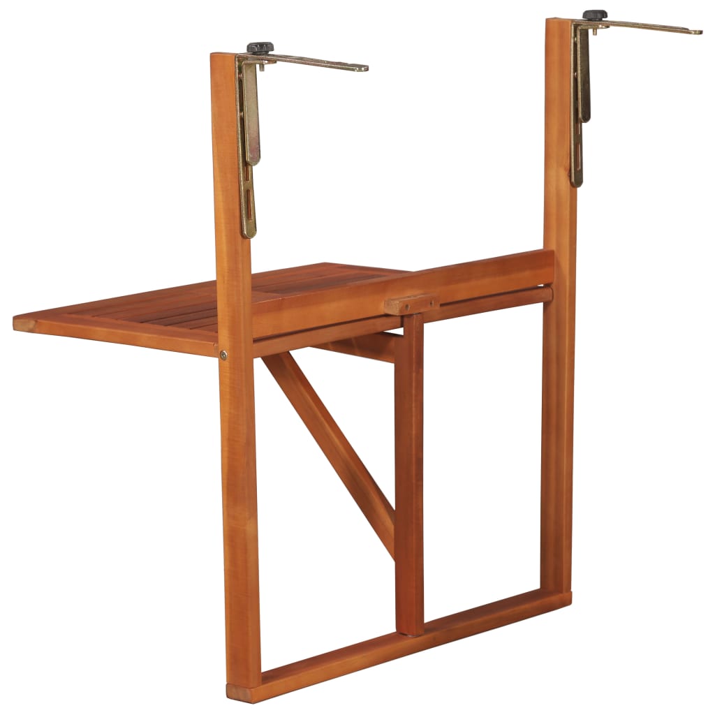 vidaXL Hanging Balcony Table 64.5x44x80 cm Solid Acacia Wood