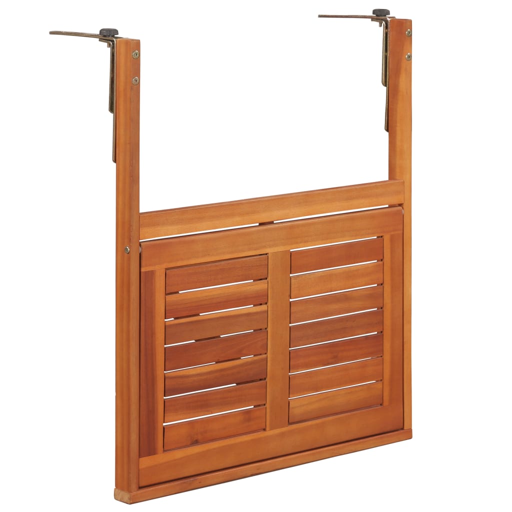 vidaXL Hanging Balcony Table 64.5x44x80 cm Solid Acacia Wood