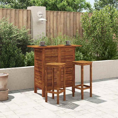 vidaXL Bar Table and Chair Set 3 Pieces Solid Acacia Wood