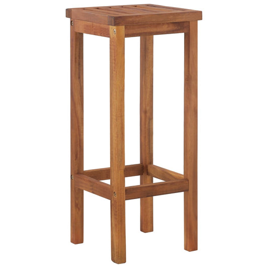 vidaXL Bar Chair | Set of 2 | Natural wood | Solid acacia wood | Medium