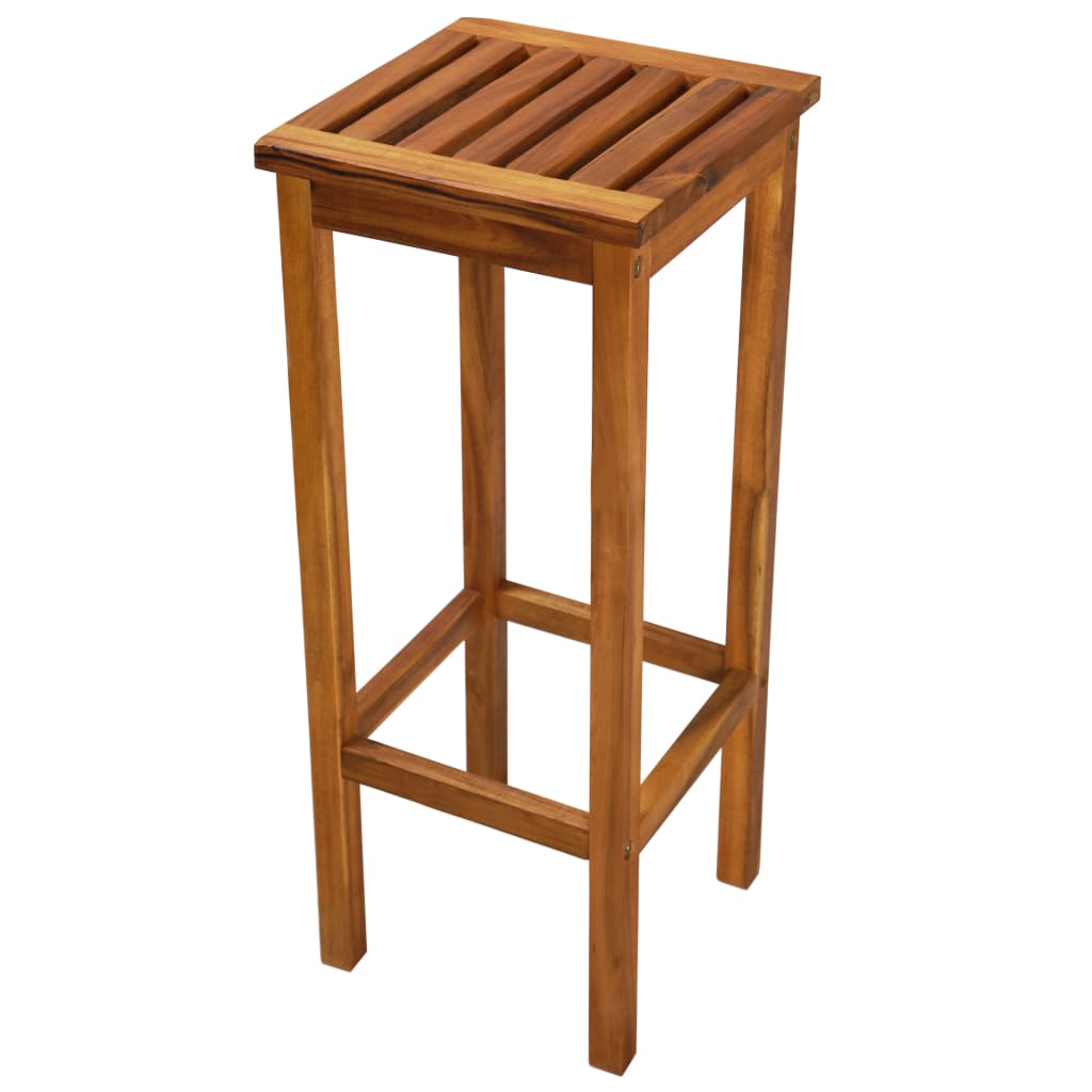 vidaXL Bar Chair | Set of 2 | Natural wood | Solid acacia wood | Medium
