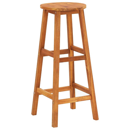 vidaXL Bar Chair | Set of 2 | Natural Wood | Solid acacia wood | Medium