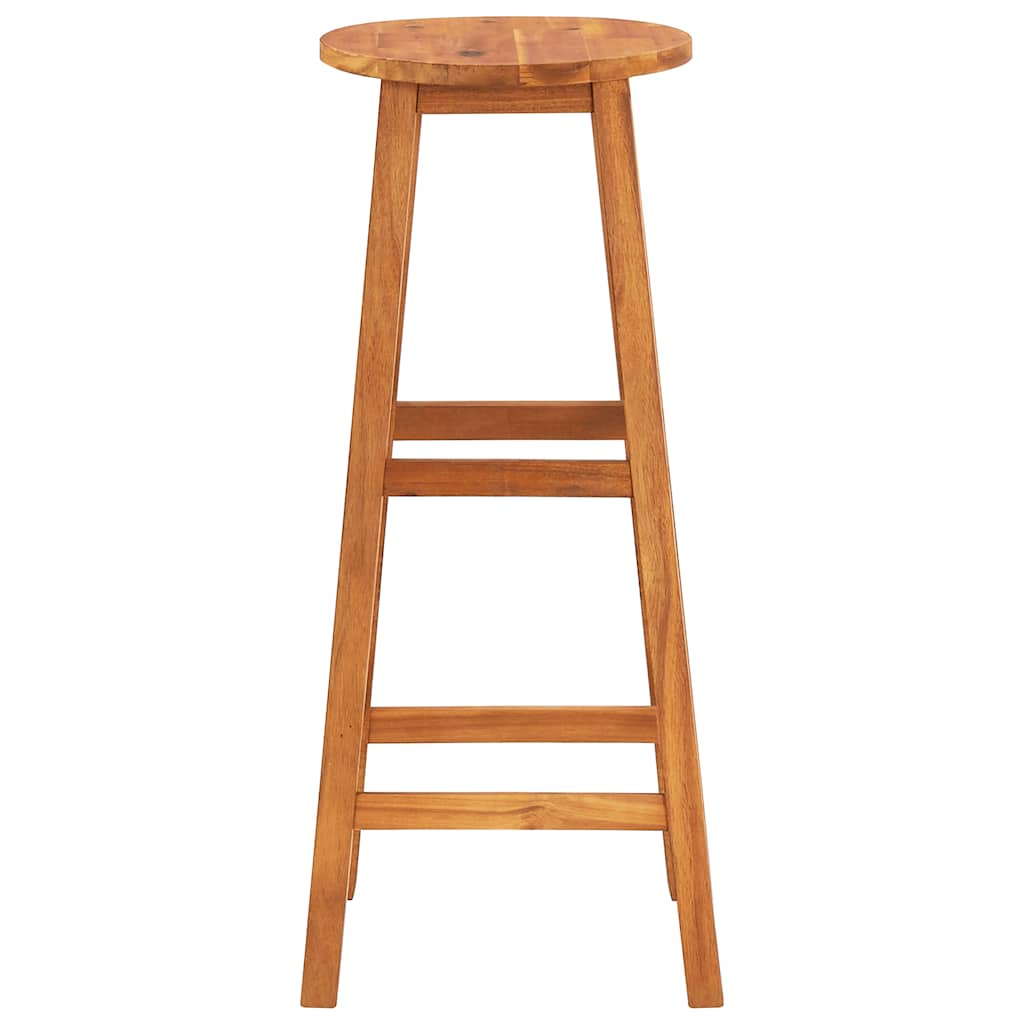 vidaXL Bar Chair | Set of 2 | Natural Wood | Solid acacia wood | Medium