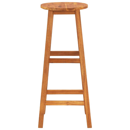 vidaXL Bar Chair | Set of 2 | Natural Wood | Solid acacia wood | Medium