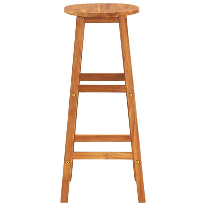 vidaXL Bar Chair | Set of 2 | Natural Wood | Solid acacia wood | Medium