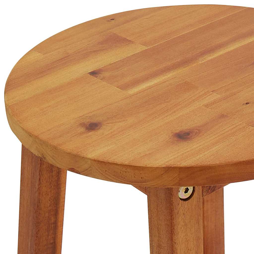vidaXL Bar Chair | Set of 2 | Natural Wood | Solid acacia wood | Medium