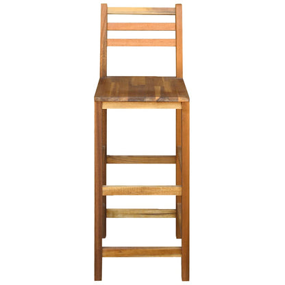 vidaXL Bar Chair | Set of 2 | Natural Wood | Solid Acacia Wood | Large
