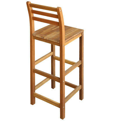 vidaXL Bar Chair | Set of 2 | Natural Wood | Solid Acacia Wood | Large