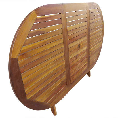 vidaXL Outdoor Dining Set 7 pcs Brown Solid eucalyptus wood