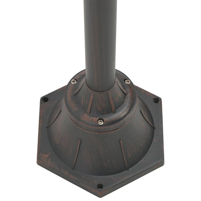 vidaXL Garden Post Light E27 220 cm Aluminium 2-Lantern Bronze