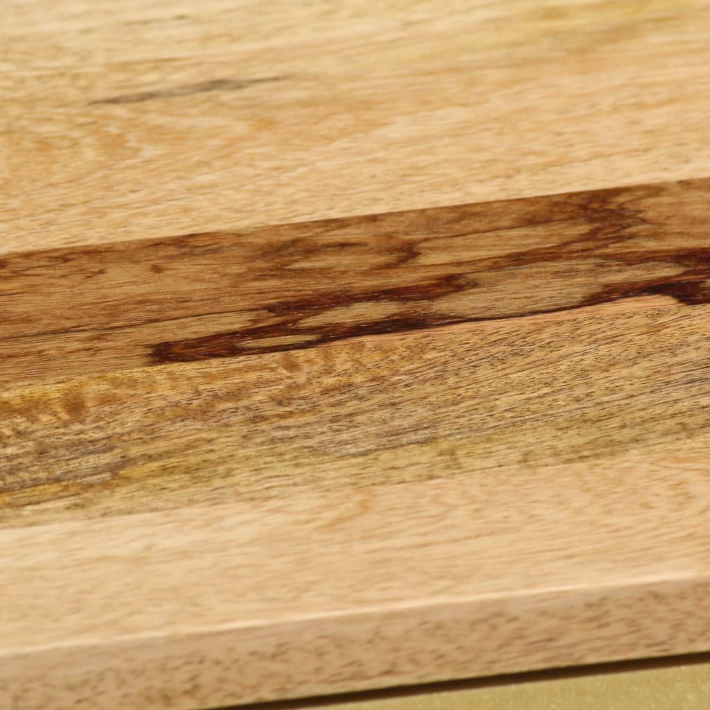 vidaXL TV Cabinet | Natural Mango Wood with Gold Print | Solid Mango Wood