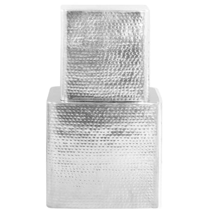 246504 vidaXL Coffee Tables 2 pcs Silver Aluminium