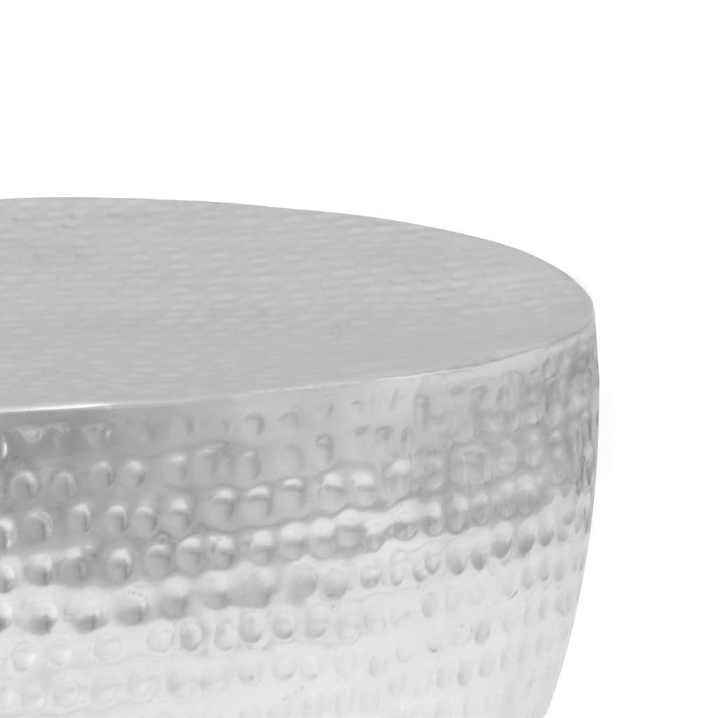 vidaXL Coffee Table Hammered Silver 100x50x28 cm Aluminium