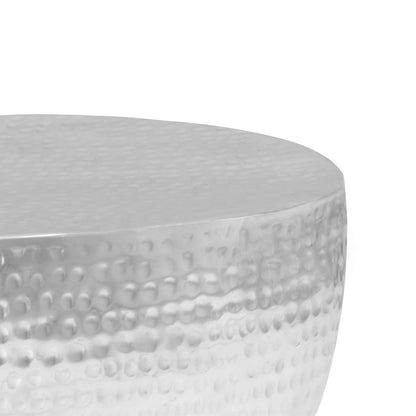 vidaXL Coffee Table Hammered Silver 100x50x28 cm Aluminium