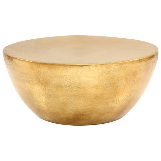 246508 vidaXL Coffee Table Hammered Aluminium 70x30 cm Brass