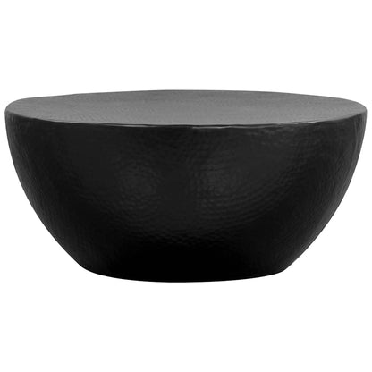 vidaXL Coffee Table Hammered Aluminium 70x30 cm Black