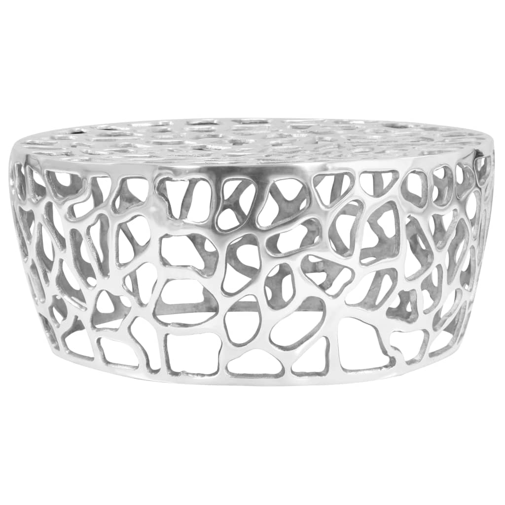 246513 vidaXL Coffee Table Casted Aluminium 70x30 cm Silver