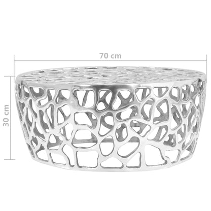 246513 vidaXL Coffee Table Casted Aluminium 70x30 cm Silver