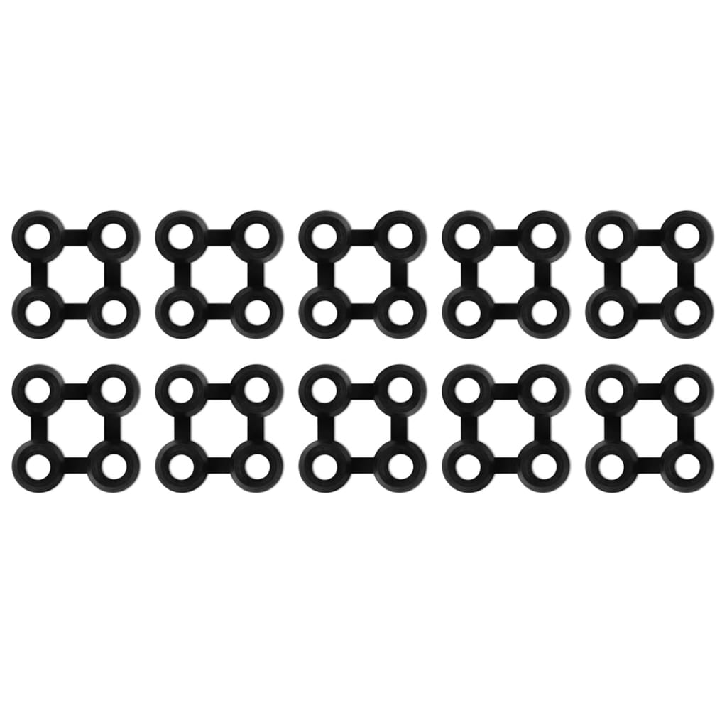 vidaXL Mat Connectors 10 pcs Rubber Black