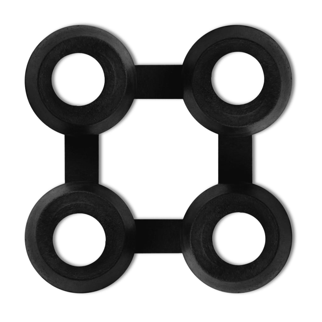 vidaXL Mat Connectors 10 pcs Rubber Black