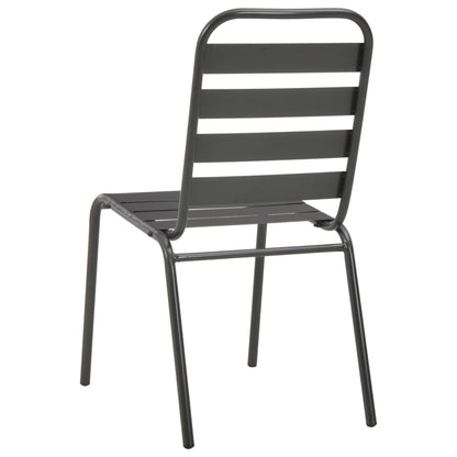 vidaXL Outdoor Chair | Set of 2 | Dark Grey | E-coated and powder-coated steel