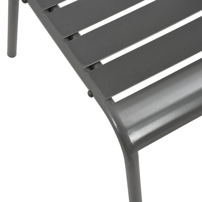 vidaXL Outdoor Chair | Set of 2 | Dark Grey | E-coated and powder-coated steel