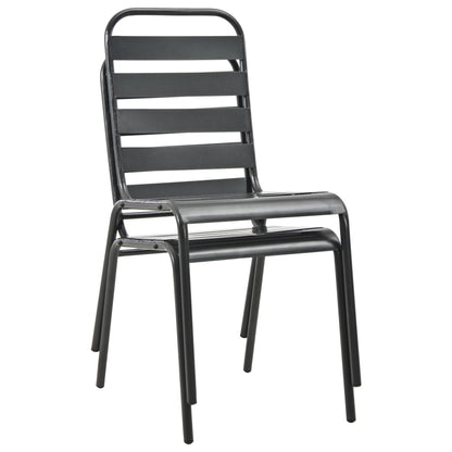 vidaXL Outdoor Chair | Set of 2 | Dark Grey | E-coated and powder-coated steel