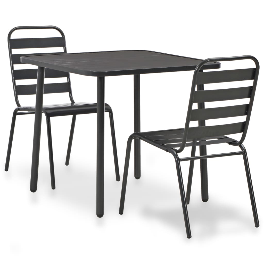 vidaXL Bistro Set | Dark Grey | E-coated and powder-coated steel | Standard