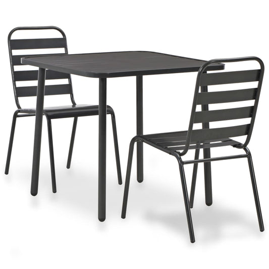 vidaXL Bistro Set | Dark Grey | E-coated and powder-coated steel | Standard