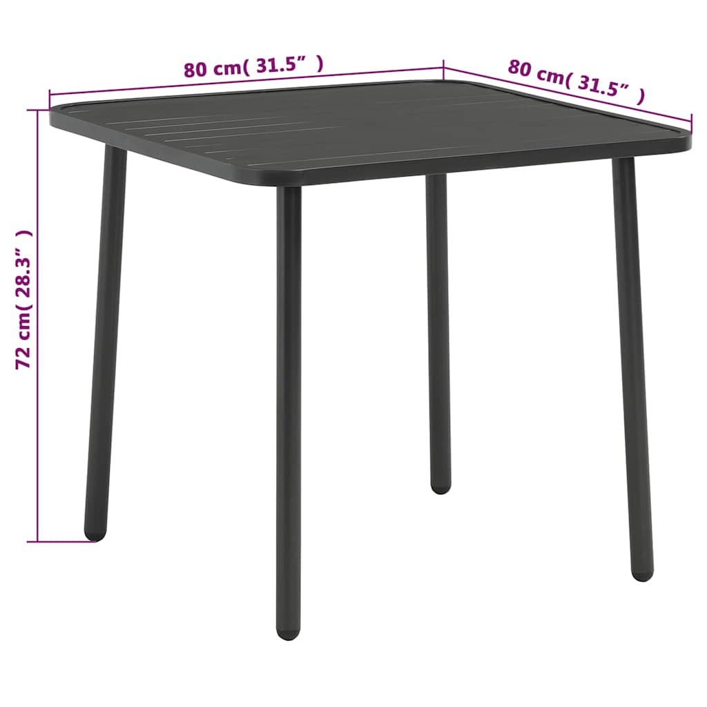 44261 vidaXL 3 Piece Bistro Set Steel Dark Grey