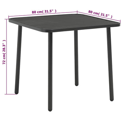 44261 vidaXL 3 Piece Bistro Set Steel Dark Grey