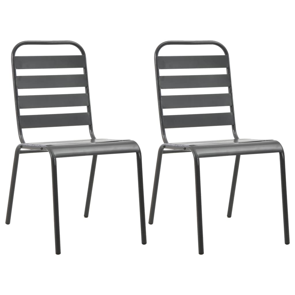 vidaXL Bistro Set | Dark Grey | E-coated and powder-coated steel | Standard