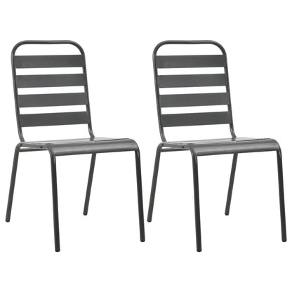 vidaXL Bistro Set | Dark Grey | E-coated and powder-coated steel | Standard
