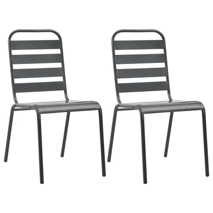 44261 vidaXL 3 Piece Bistro Set Steel Dark Grey