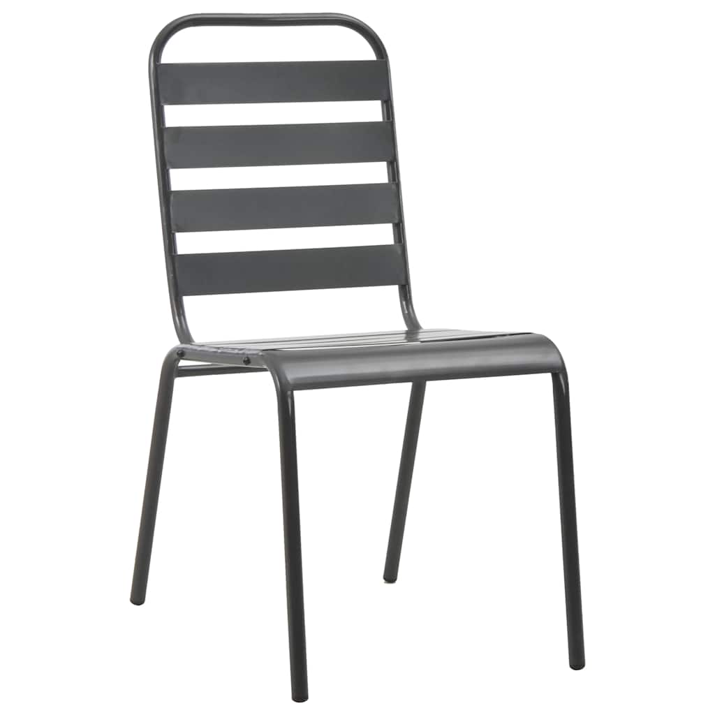 44261 vidaXL 3 Piece Bistro Set Steel Dark Grey
