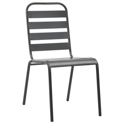 44261 vidaXL 3 Piece Bistro Set Steel Dark Grey