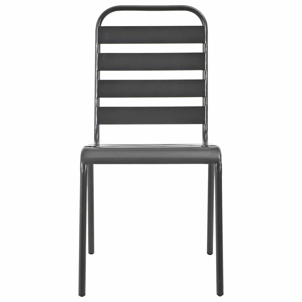 44261 vidaXL 3 Piece Bistro Set Steel Dark Grey
