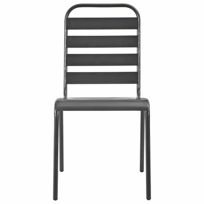 44261 vidaXL 3 Piece Bistro Set Steel Dark Grey