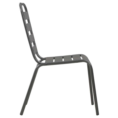44261 vidaXL 3 Piece Bistro Set Steel Dark Grey