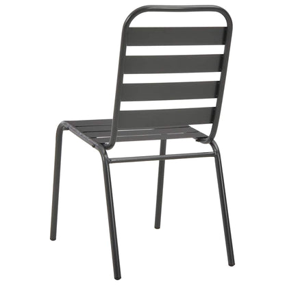 44261 vidaXL 3 Piece Bistro Set Steel Dark Grey