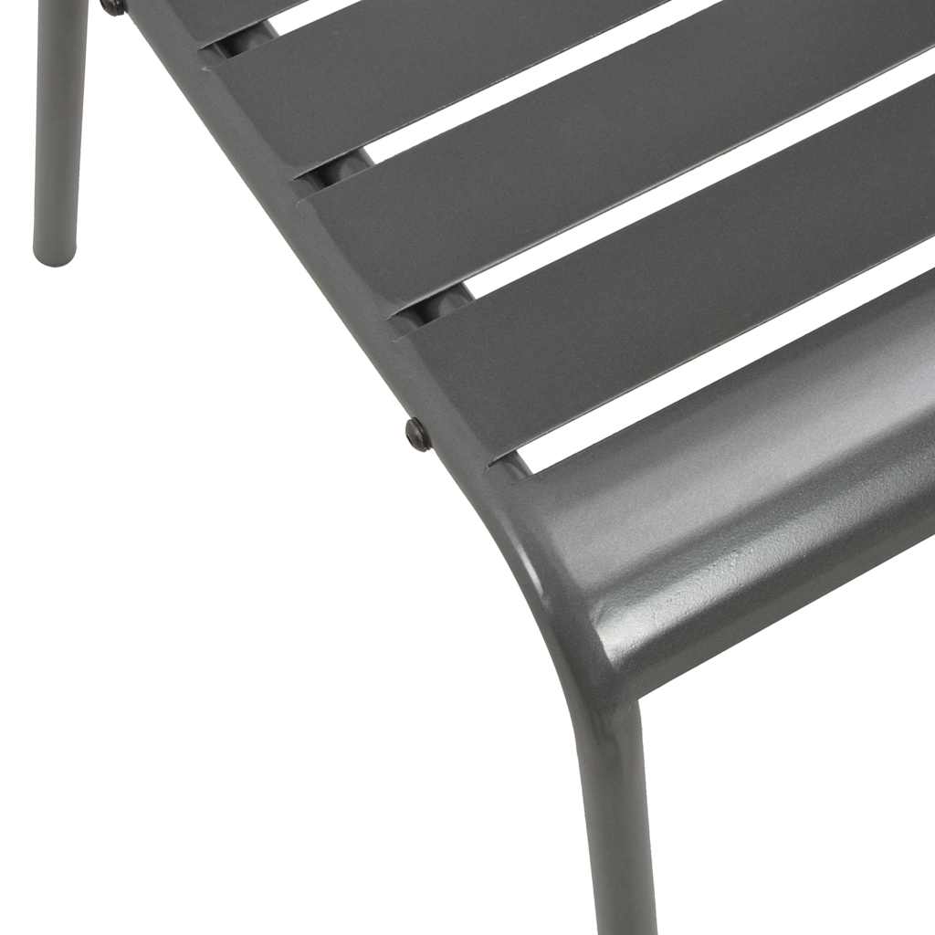 44261 vidaXL 3 Piece Bistro Set Steel Dark Grey