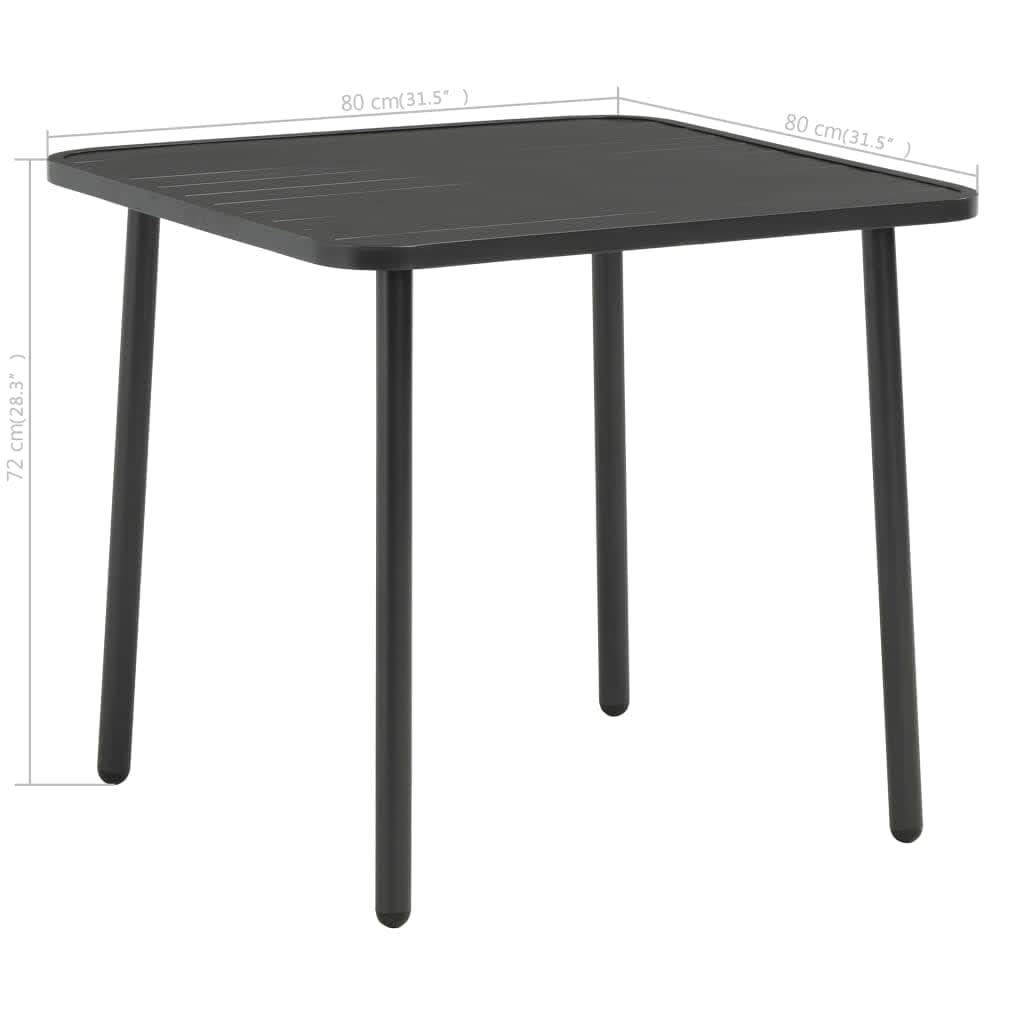 vidaXL Steel Dining Set | Dark grey | E-coated steel, powder-coated steel