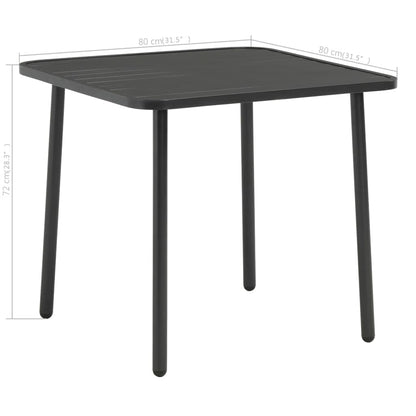 vidaXL Steel Dining Set | Dark grey | E-coated steel, powder-coated steel