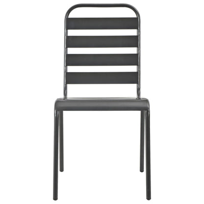 vidaXL Steel Dining Set | Dark grey | E-coated steel, powder-coated steel