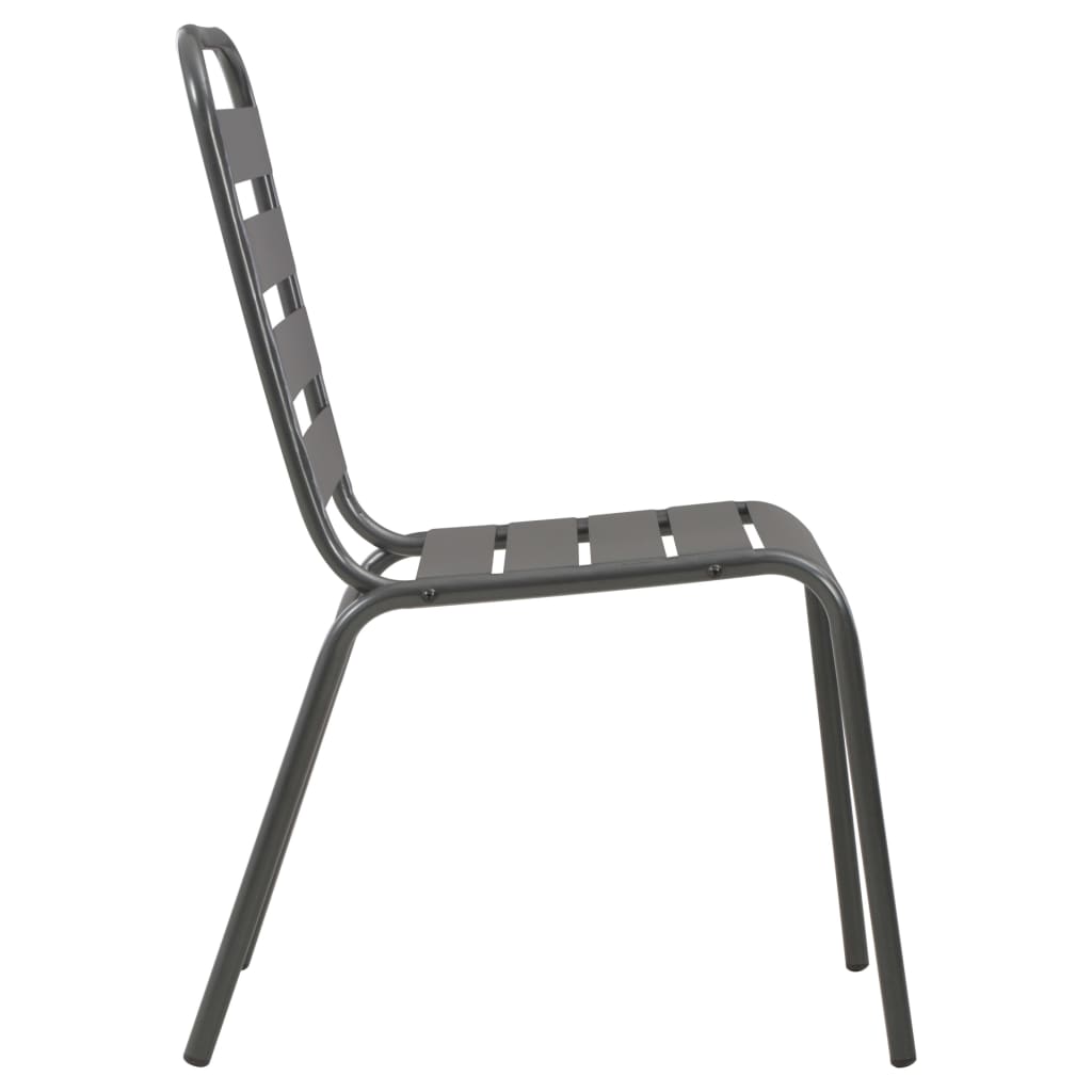 vidaXL Steel Dining Set | Dark grey | E-coated steel, powder-coated steel