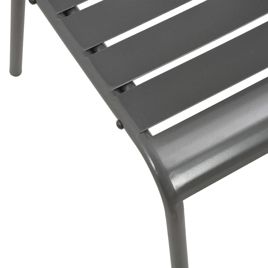 vidaXL Steel Dining Set | Dark grey | E-coated steel, powder-coated steel